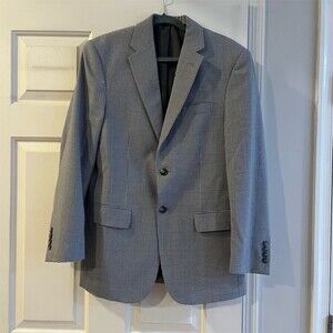 Jos. A. Bank Sport Coat Blazer Men's 38R Blue Gray Houndstooth Check